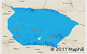 Political 3D Map of Barkol, shaded relief outside