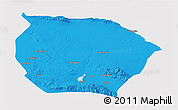 Political 3D Map of Barkol, single color outside