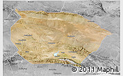 Satellite 3D Map of Barkol, desaturated