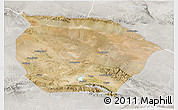 Satellite 3D Map of Barkol, lighten, semi-desaturated
