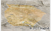 Satellite 3D Map of Barkol, semi-desaturated