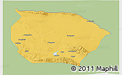 Savanna Style 3D Map of Barkol, single color outside