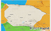 Shaded Relief 3D Map of Barkol, political outside