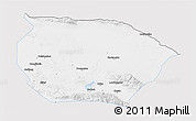 Silver Style 3D Map of Barkol, single color outside