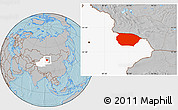 Gray Location Map of Barkol, highlighted parent region, hill shading