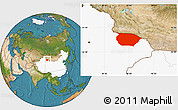 Satellite Location Map of Barkol, highlighted country