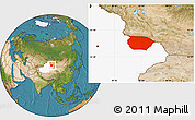 Satellite Location Map of Barkol, highlighted parent region