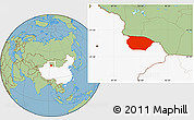 Savanna Style Location Map of Barkol, highlighted country