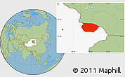 Savanna Style Location Map of Barkol, highlighted parent region