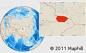 Shaded Relief Location Map of Barkol