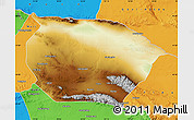 Physical Map of Barkol, political outside