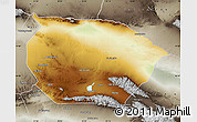 Physical Map of Barkol, semi-desaturated