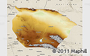 Physical Map of Barkol, shaded relief outside