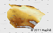 Physical Map of Barkol, single color outside