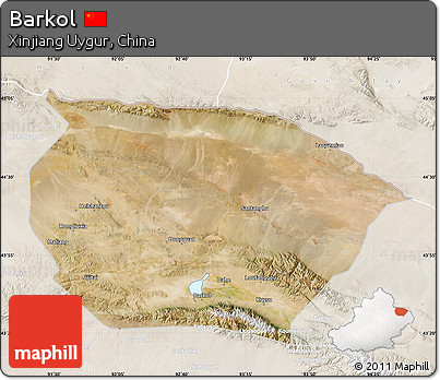 Satellite Map of Barkol, lighten