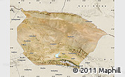 Satellite Map of Barkol, shaded relief outside