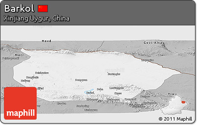 Gray Panoramic Map of Barkol