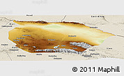 Physical Panoramic Map of Barkol, shaded relief outside