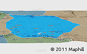 Political Panoramic Map of Barkol, semi-desaturated