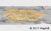 Satellite Panoramic Map of Barkol, desaturated