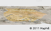 Satellite Panoramic Map of Barkol, semi-desaturated
