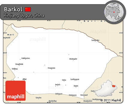 Classic Style Simple Map of Barkol