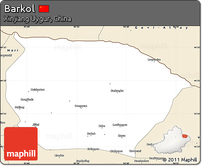 Classic Style Simple Map of Barkol
