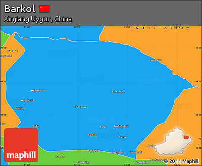 Political Simple Map of Barkol