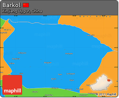 Political Simple Map of Barkol