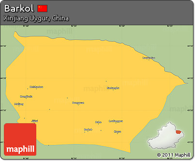 Savanna Style Simple Map of Barkol, single color outside