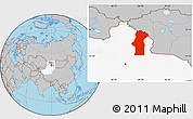 Gray Location Map of Fuyun, highlighted parent region