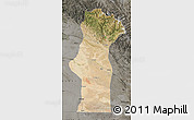 Satellite Map of Fuyun, darken, semi-desaturated