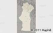 Shaded Relief Map of Fuyun, darken, semi-desaturated