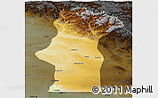Physical Panoramic Map of Fuyun, darken