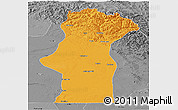 Political Panoramic Map of Fuyun, desaturated