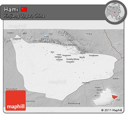 Gray 3D Map of Hami