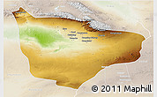 Physical 3D Map of Hami, lighten