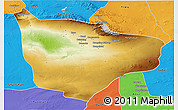 Physical 3D Map of Hami, political outside