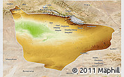 Physical 3D Map of Hami, satellite outside