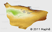 Physical 3D Map of Hami, single color outside