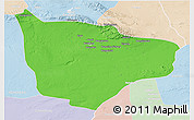 Political 3D Map of Hami, lighten