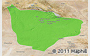 Political 3D Map of Hami, satellite outside