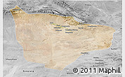 Satellite 3D Map of Hami, desaturated