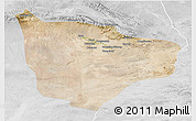 Satellite 3D Map of Hami, lighten, desaturated