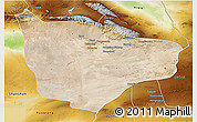 Satellite 3D Map of Hami, physical outside