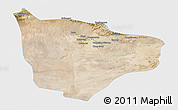Satellite 3D Map of Hami, single color outside