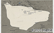 Shaded Relief 3D Map of Hami, darken