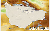 Shaded Relief 3D Map of Hami, physical outside