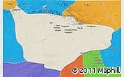 Shaded Relief 3D Map of Hami, political outside