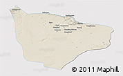 Shaded Relief 3D Map of Hami, single color outside
